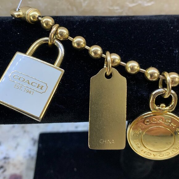 Coach Charm Bracelet Chunky VTG Gold Tone 7 1/2" - Picture 8 of 13